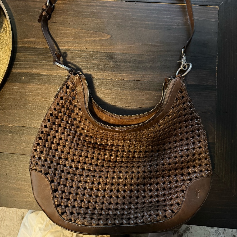 Frye Melissa Woven Scooped Hobo Bag